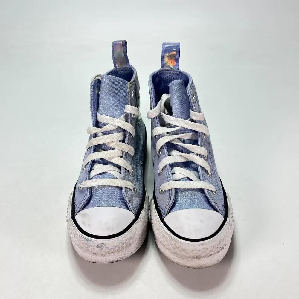 Converse Chuck Taylor All Star Shiny Tile Blue High Top Sneakers A03619F Kids 13